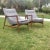 2000 - 2009 Gray Chenille Mid-Century Lounge Chairs - a Pair For Sale - Image 5 of 7