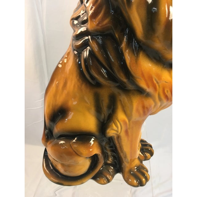 English Vintage Ceramic Lion For Sale - Image 3 of 9