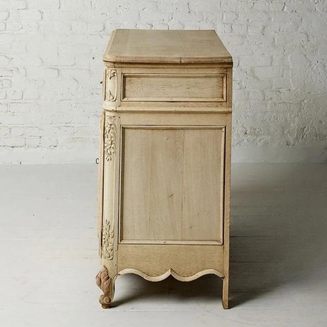 19th Century Bleached Oak Belgian Server (A) For Sale - Image 4 of 5