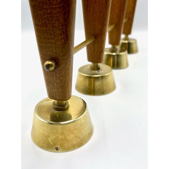 1960s Large Danish Teak and Brass Candleholder, 1960s For Sale - Image 5 of 12