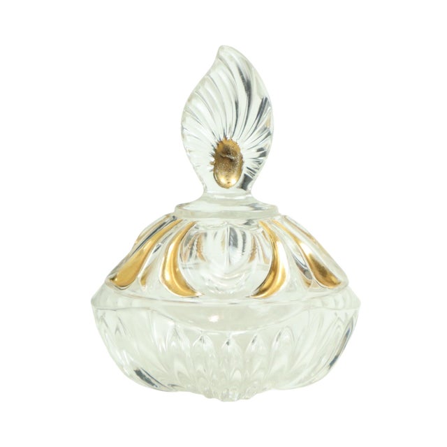 Glass Vintage Art Deco Style Crystal Boudoir Perfume Bottles from Fischer, 1950s, Set of 3 For Sale - Image 7 of 18