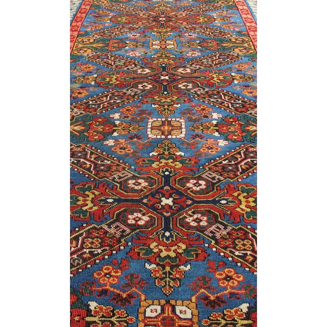 Rare Antique Seychour Caucasian Runner in Beautiful Multi Colors 3'5" X 9'2" For Sale In Atlanta - Image 6 of 8