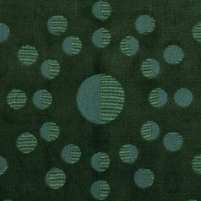 Schumacher SAMPLE - Schumacher x Charlap Hyman & Herrero / Pilar Almon Moon Phase Velvet Fabric In Green For Sale - Image 4 of 4