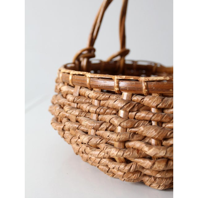 Vintage Coil Basket With Handle For Sale - Image 9 of 12