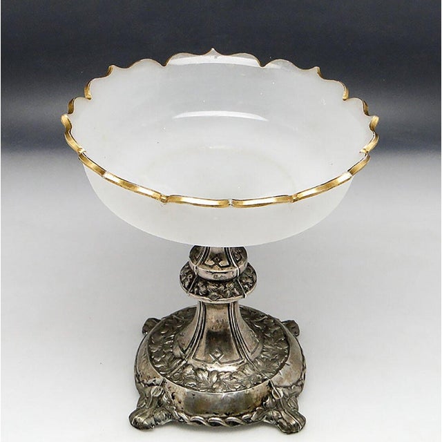 Biedermeier Silver Fruit Bowl on Stand, Austria, 1850s For Sale - Image 6 of 10