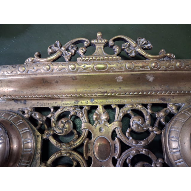 Neo-Renaissance Bronze Desk Inkwell with Openwork Decoration, 19th Century For Sale - Image 3 of 12