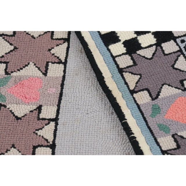 Pink Antique Hooked Square Rug With Animal Pictorials & Patterns, From Rug & Kilim For Sale - Image 8 of 8