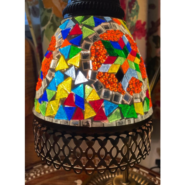 Turkish Swan Neck Reading Table Lamp, Turkish Mosaic Retro Desk Light, Handmade 17.5” For Sale - Image 3 of 10
