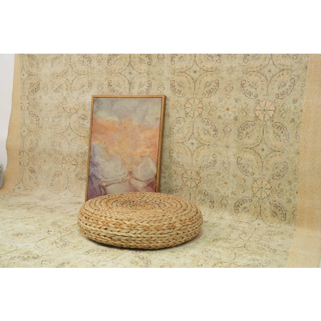 1970s Vintage Turkish Handmade Wool Cotton Beige Area Rug For Sale - Image 12 of 12