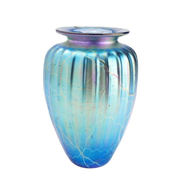 Mayauel Ward Iridescent Blown Glass Vase, 2015 For Sale - Image 4 of 9
