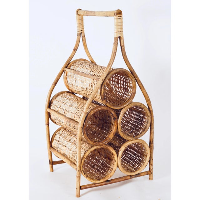 Mid 20th Century Rattan & Bamboo Wine Rack For Sale - Image 13 of 13