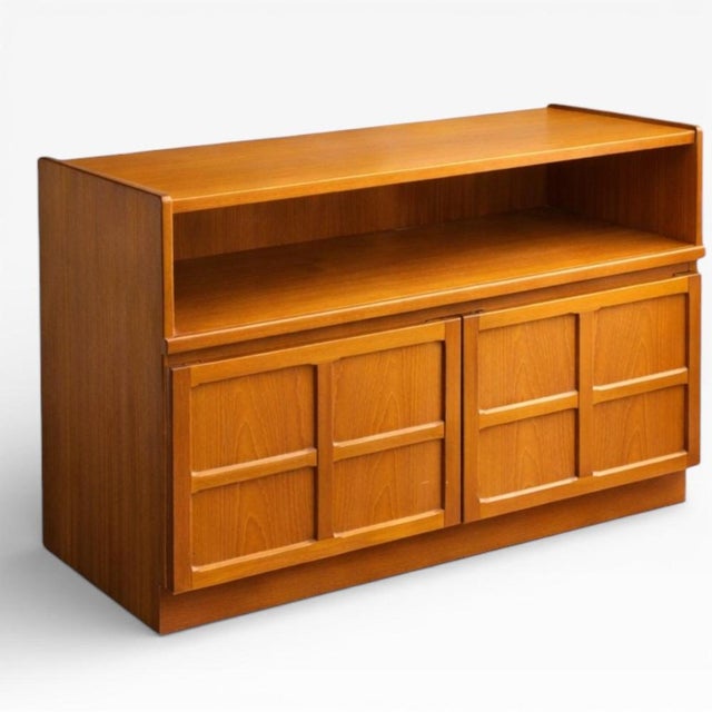 Brown Mid-Century Teak Sideboard with Open Shelf from Nathan, 1960s For Sale - Image 8 of 8