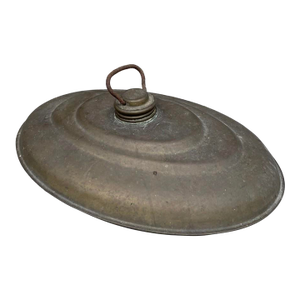 Antique Brass Bed Warmer - Oval Primitive Foot Warmer