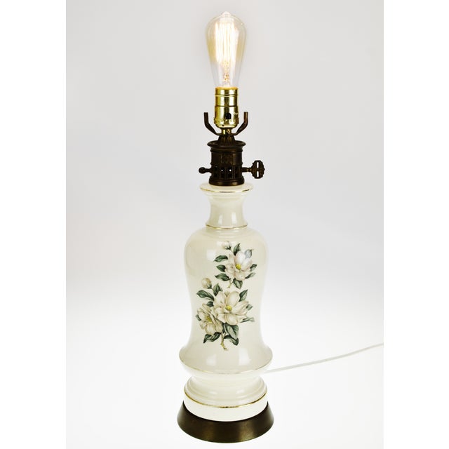Vintage Ceramic Floral Design Table Lamp Chairish