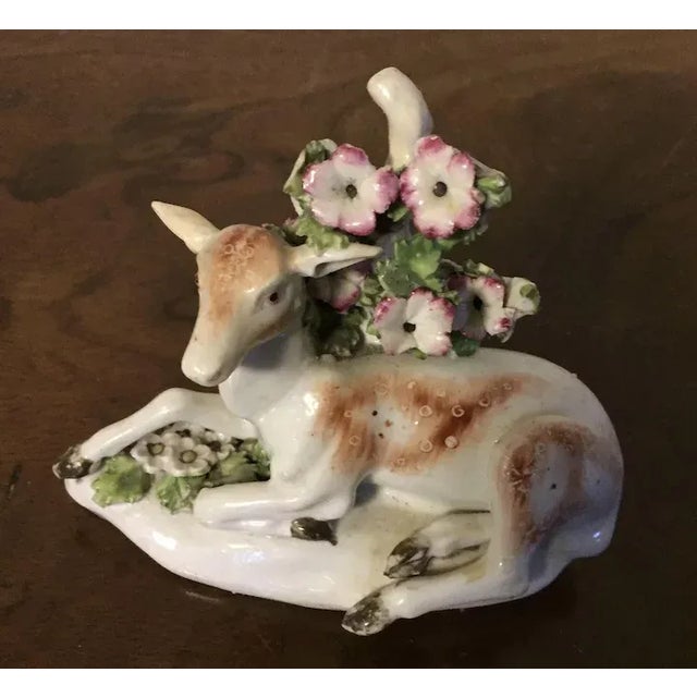 Derby Porcelain Antique 1765 English George III Derby Porcelain Deer Figure For Sale - Image 4 of 11