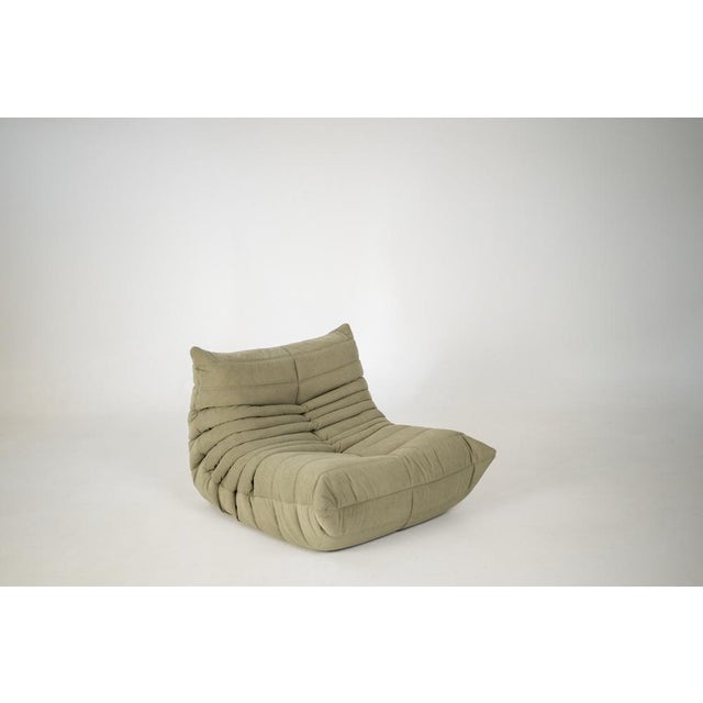 Tan Togo Lounge Chair and Sand Corduroy by Michel Ducaroy for Ligne Roset, 1973, Set of 2 For Sale - Image 8 of 18