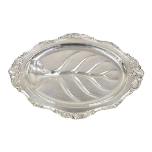 Baroque by Wallace 259 Silver Plated Meat Cutlery Serving Platter Tray