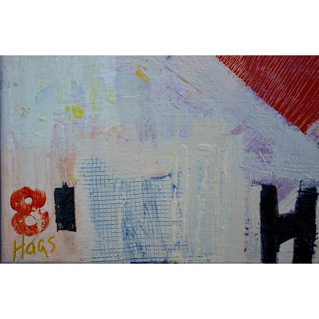 Cream Contemporary Abstract Painting Mixed Media For Sale - Image 8 of 8