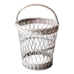 Vintage White Wicker Basket