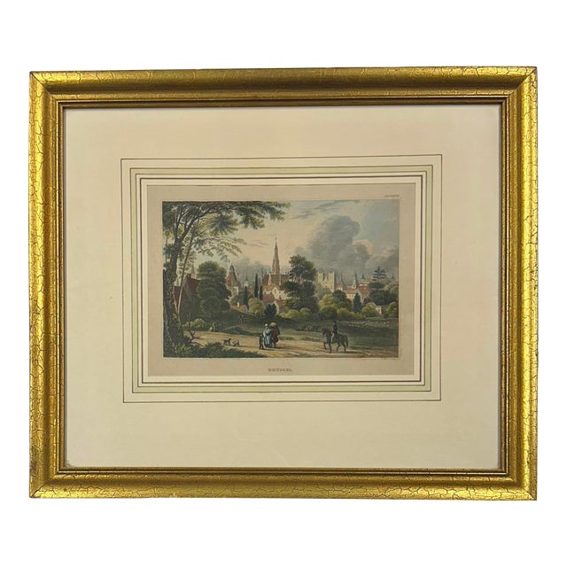 Brussels: Upper Largo & Church, Original Print, 1840 (Framed) For Sale
