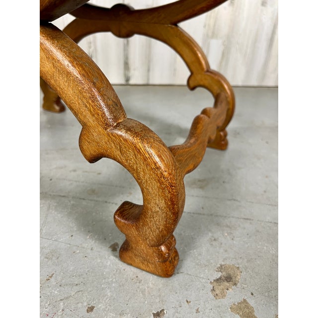 Brown Antique Oak Stool For Sale - Image 8 of 13