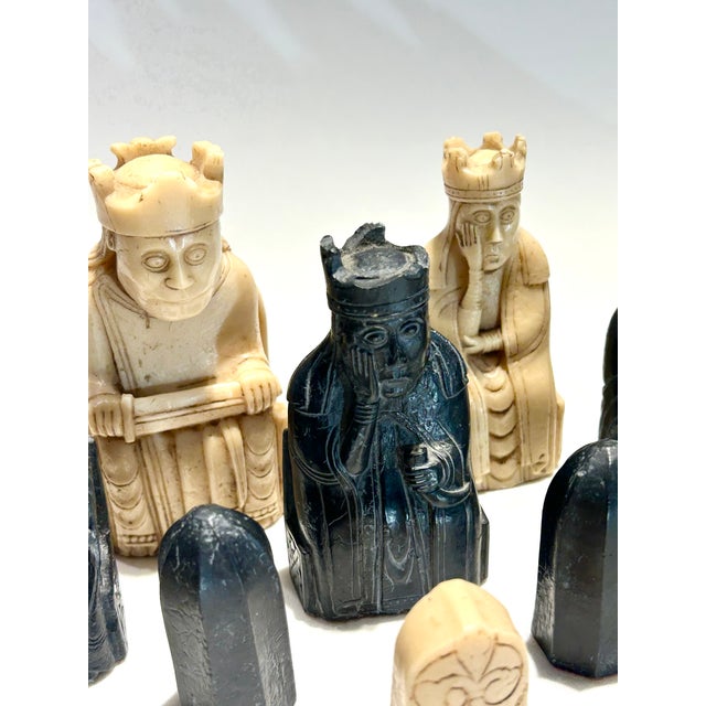 Set of 32 Vintage Isle of Lewis Chess Pieces For Sale - Image 12 of 17