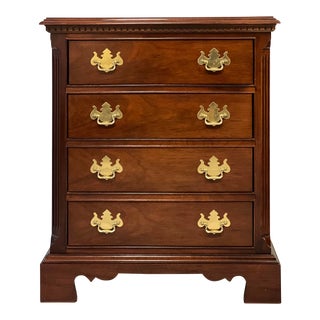 Thomasville Mahogany Chippendale Style Four Drawer Side Chest For Sale