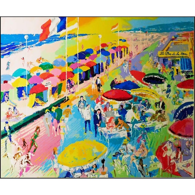 "La Plage A Deauville" by LeRoy Neiman Original Limited Edition Serigraph on Paper Hand Signed by the Artist Image Size:...
