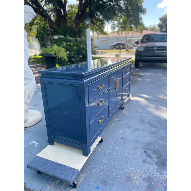 Vintage 1960s Century Furniture Dresser 9 Drawers For Sale - Image 11 of 13