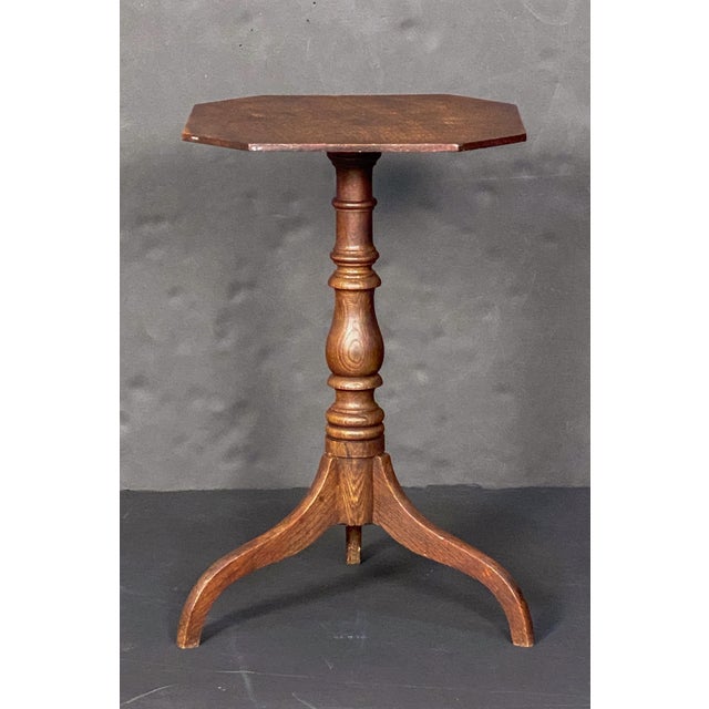 English Occasional Table of Oak With Octagonal Top For Sale - Image 4 of 6