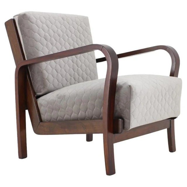 Art Deco Czechoslovakian Armchair, 1940s For Sale - Image 9 of 9