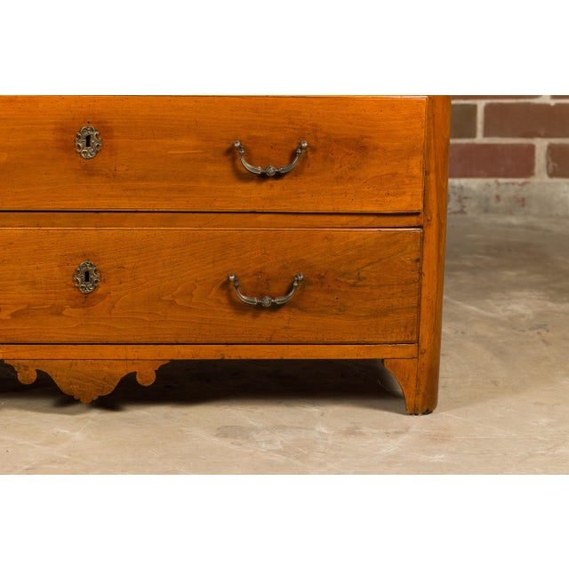 Brown 18th Century French Walnut Commode with Three Drawers and Carved Apron For Sale - Image 8 of 12