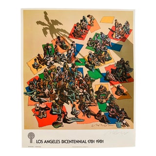 1980s Los Angeles Bicentennial Signed Milton Glaser Poster For Sale