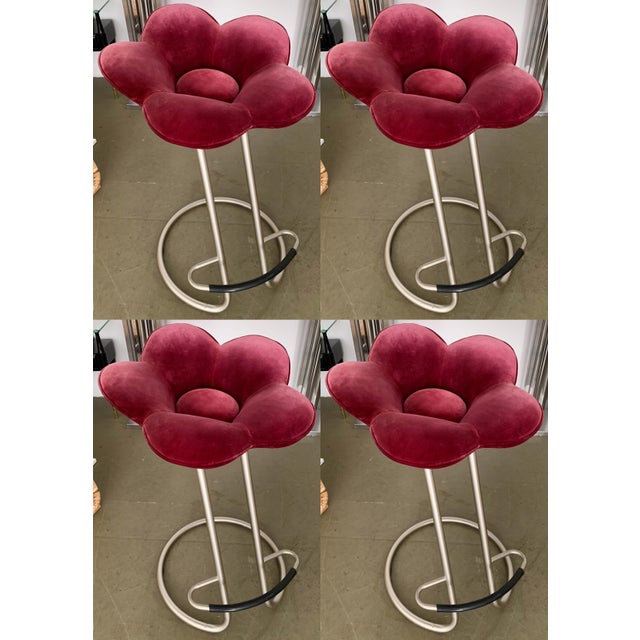 1990s Soshun Flower Bar Stools by Masanori Umeda for EdraS et of 4