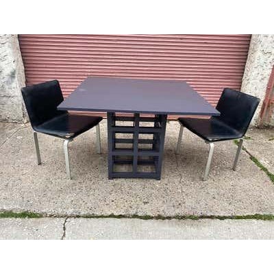 Johannes Hansen Jorgen Hoj for Johannes Hansen Aluminum and Leather Chairs 1962 For Sale - Image 4 of 12