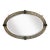 Antique, Arts & Crafts Metal Hammered Oval Beveled Mirror For Sale