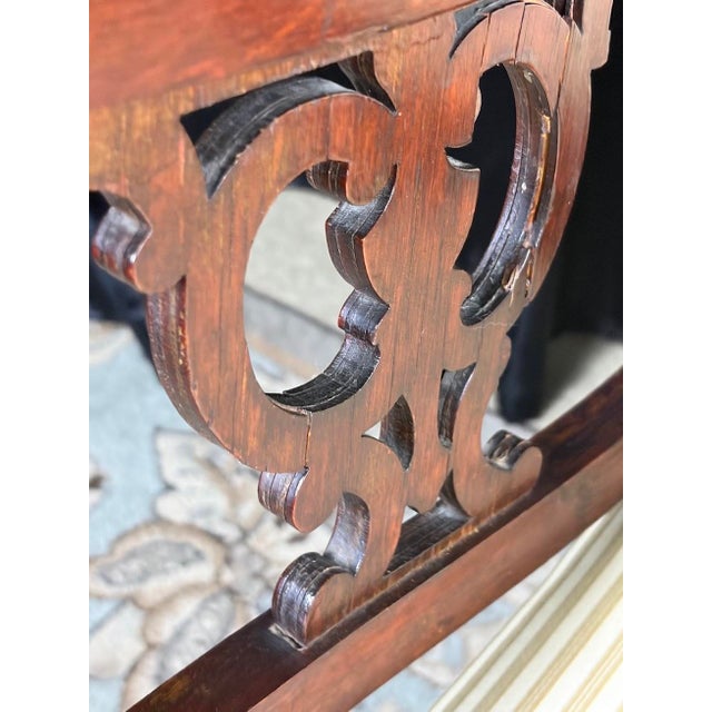 Late 19th Century Victorian Carved Mahogany Settee in Shimmering Cream & Gold Ball and Claw Feet For Sale - Image 12 of 13