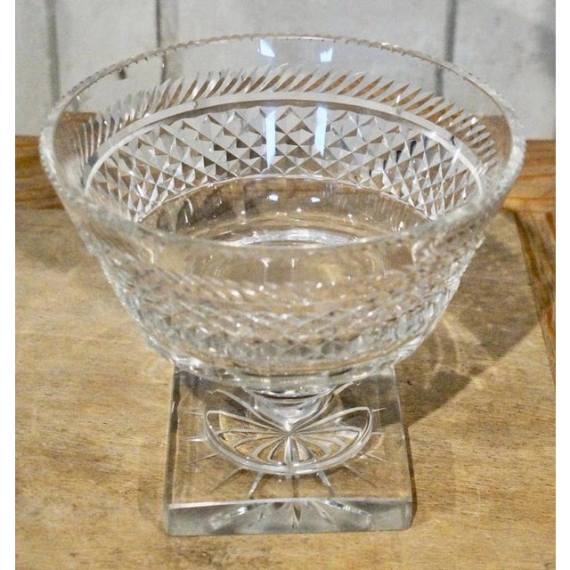 Antique Victorian Diamond-Cut Crystal Pedestal Bowl, 1890 For Sale - Image 4 of 9