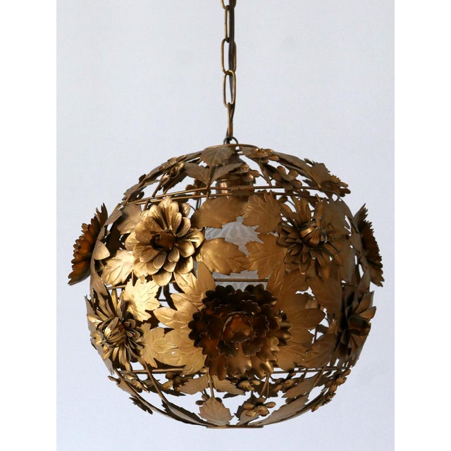 Mid-Century Modern Metal Floral Pendant Lamp, Germany, 1960s For Sale - Image 9 of 18