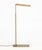 Contemporary Brushed Brass Adjustable Floor Lamp, with half dome shade and rectangular base. Shortest height: 32" H x 17"...