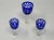 Blue 1940s Cobalt Cut to Clear Czech Crystal Hock Wine & Cordial Glasses - 21pc.Set For Sale - Image 8 of 12