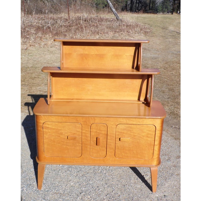 Vintage Mid Century Modern Thaden Jordan Birch Bentwood Sideboard Hutch