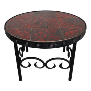 German Brutalist Side Table in Ceramic and Cast Iron, 1960s For Sale