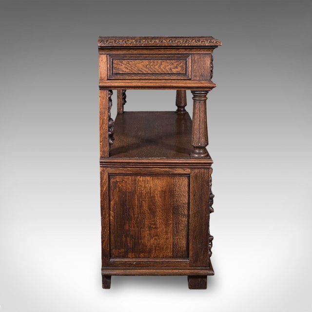 1900 - 1909 Large Antique Buffet, Scottish, Oak, Server, Sideboard, Gothic Taste, Victorian For Sale - Image 5 of 12