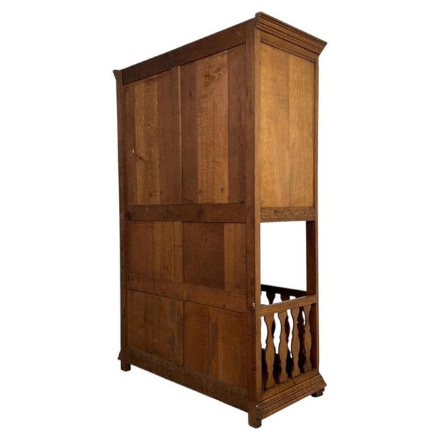 Wood Antique French Oak Cupboard, 1900s For Sale - Image 7 of 12