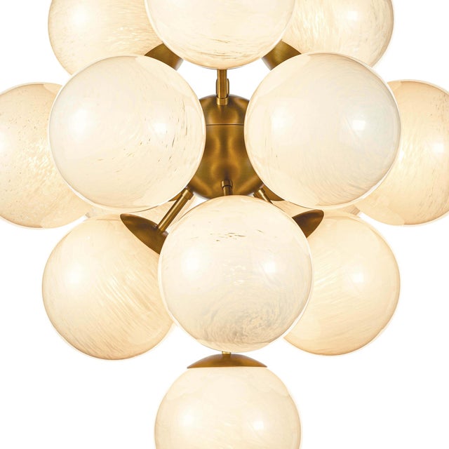 Regina Andrew La Dame Chandelier in Swirl Glass Natural Brass For Sale - Image 4 of 7