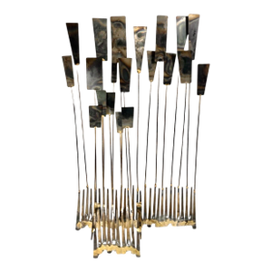 Mid-Century Modern Abstract Brutalist William Bowie Style Kinetic Metal Nail Art Sculpture