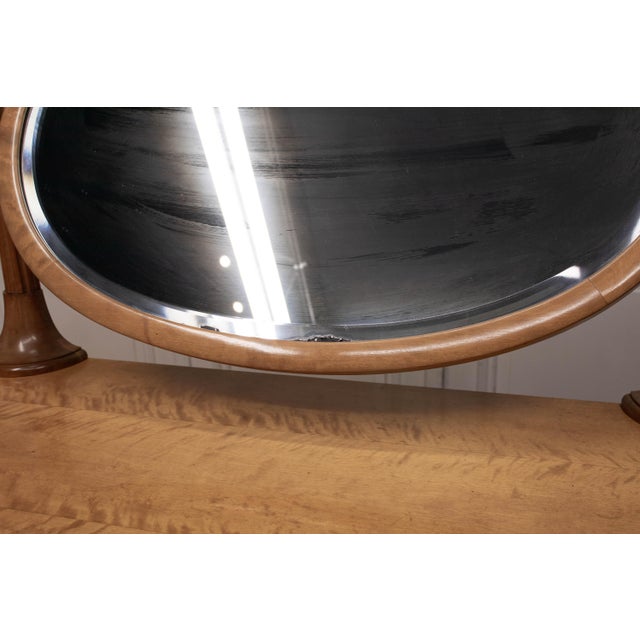 Vintage Swedish Neoclassic Style Dressing Table in Birch with Walnut Interior, 1960s For Sale - Image 4 of 12