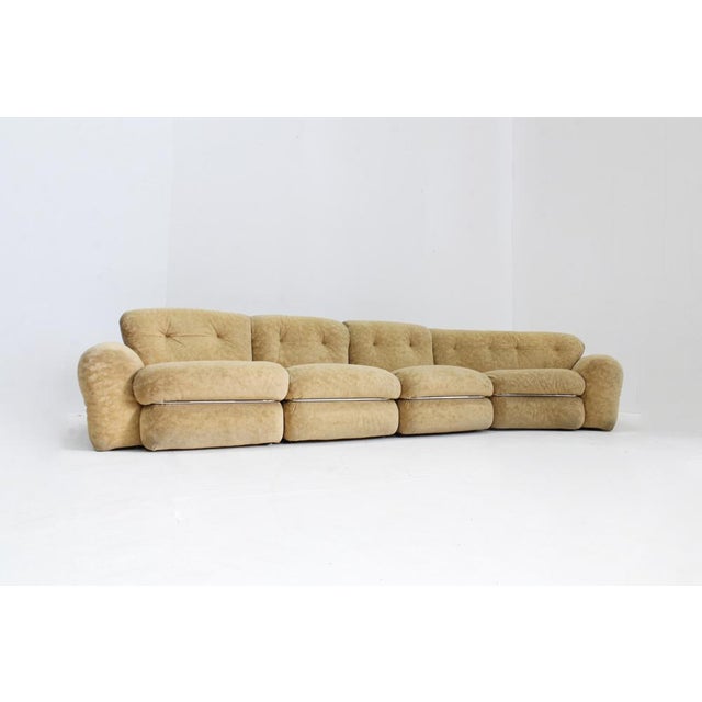 Vintage Italian Curved Modular Chrome Sofa, 1970s, Set of 4 For Sale - Image 6 of 11