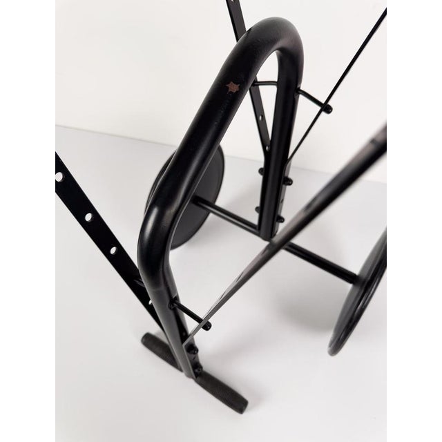 Italian Postmodern Valet Stand on Wheels in Enameled Iron, 1980s For Sale - Image 9 of 18